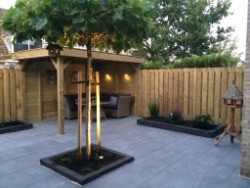 Aanleg bestrating schutting veranda Aanleg bestrating schutting veranda